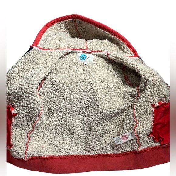 Mini Boden Sherpa Lined Hoodie red/coral | 5-6 Yrs boys kids children - Picture 4 of 5